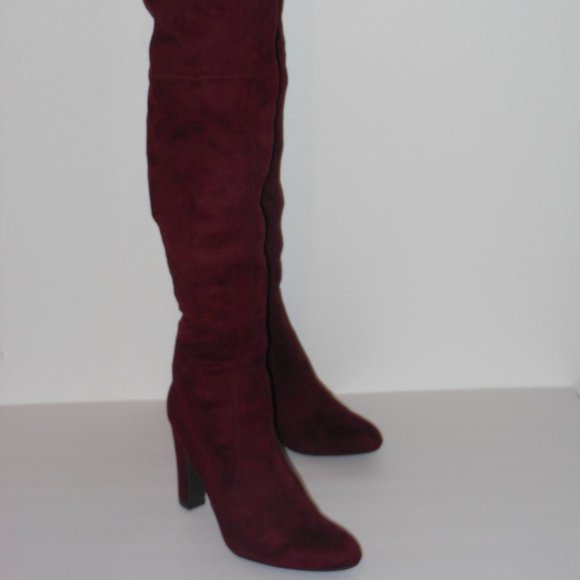 UNISA BURGUNDY OVER THE KNEE BOOTS SIZE 9.5 MEDIUM - Picture 7 of 10